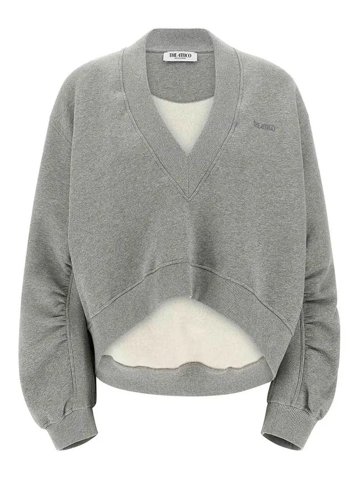 The Attico Felpa con ricamo logo Grigio