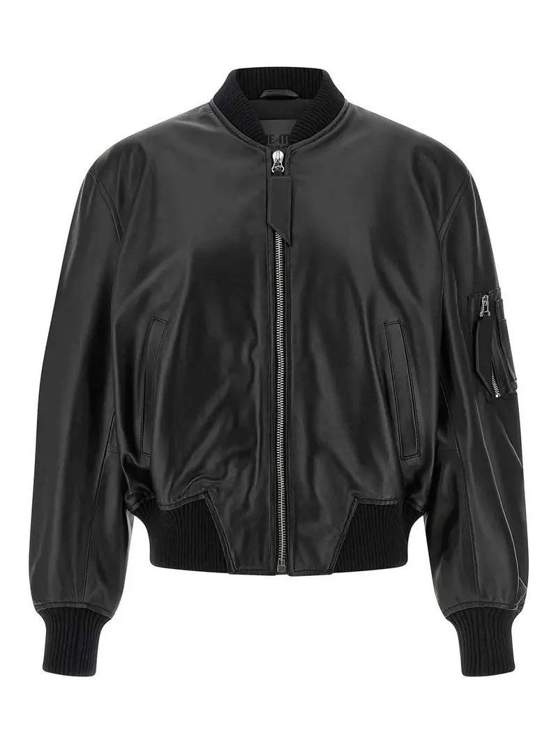 The Attico Giubbotto bomber in pelle Nero