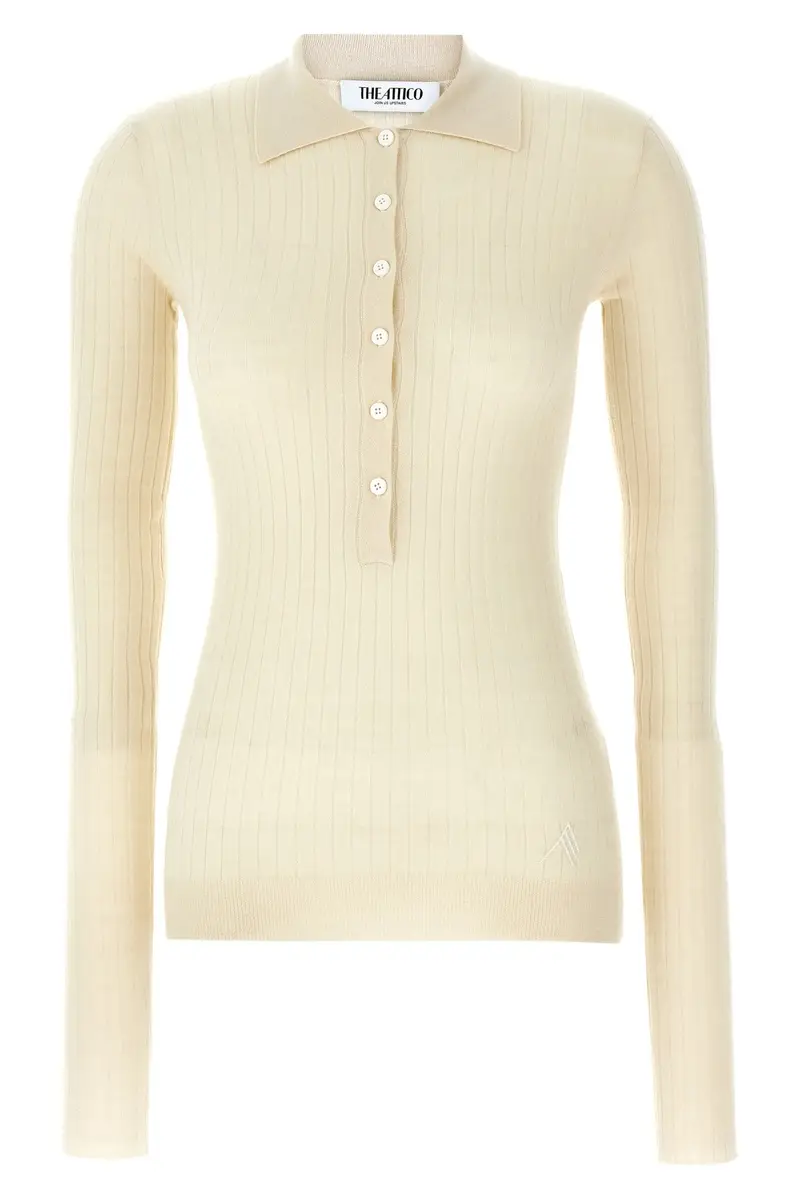 THE ATTICO Maglia Coste Bianco