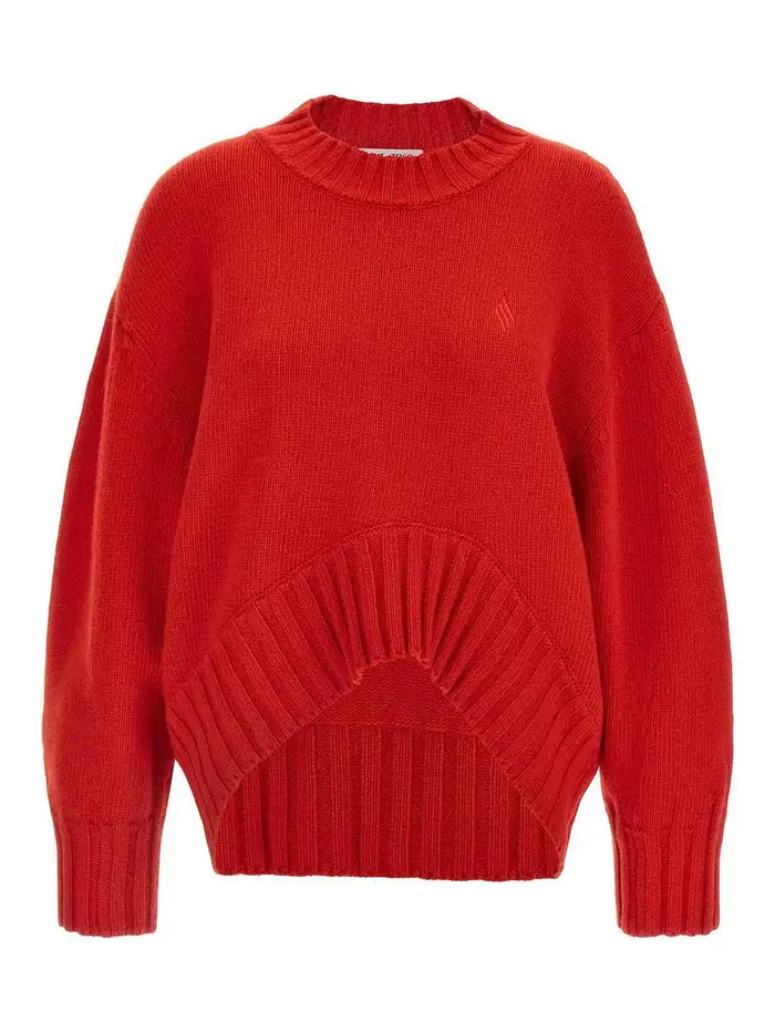 The Attico Maglione con orlo asimmetrico Rosso