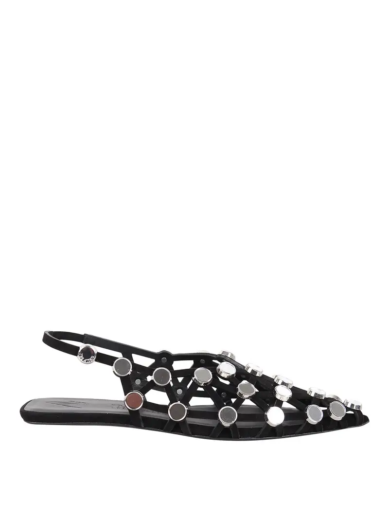The Attico Sandali Con Fondo A Griglia Nero
