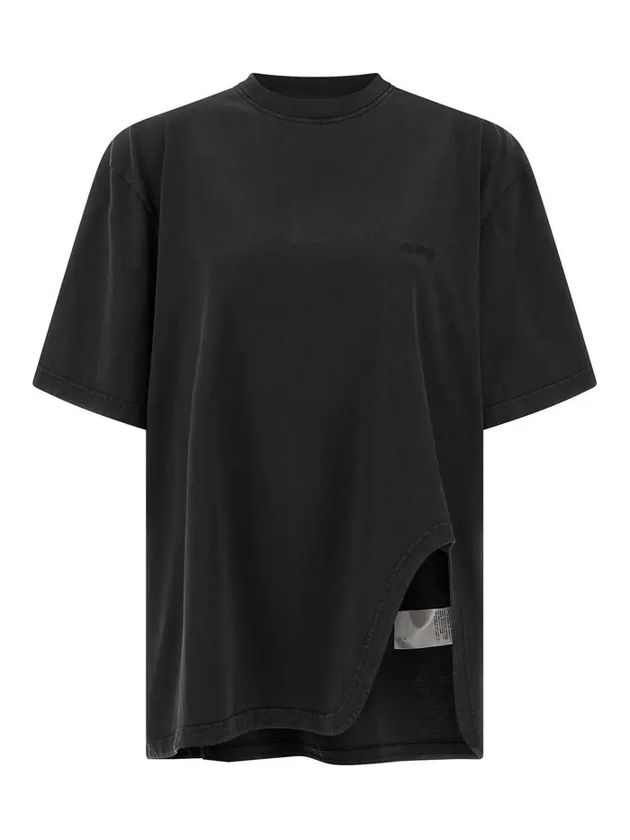 The Attico T-shirt con spacco sagomato Nero