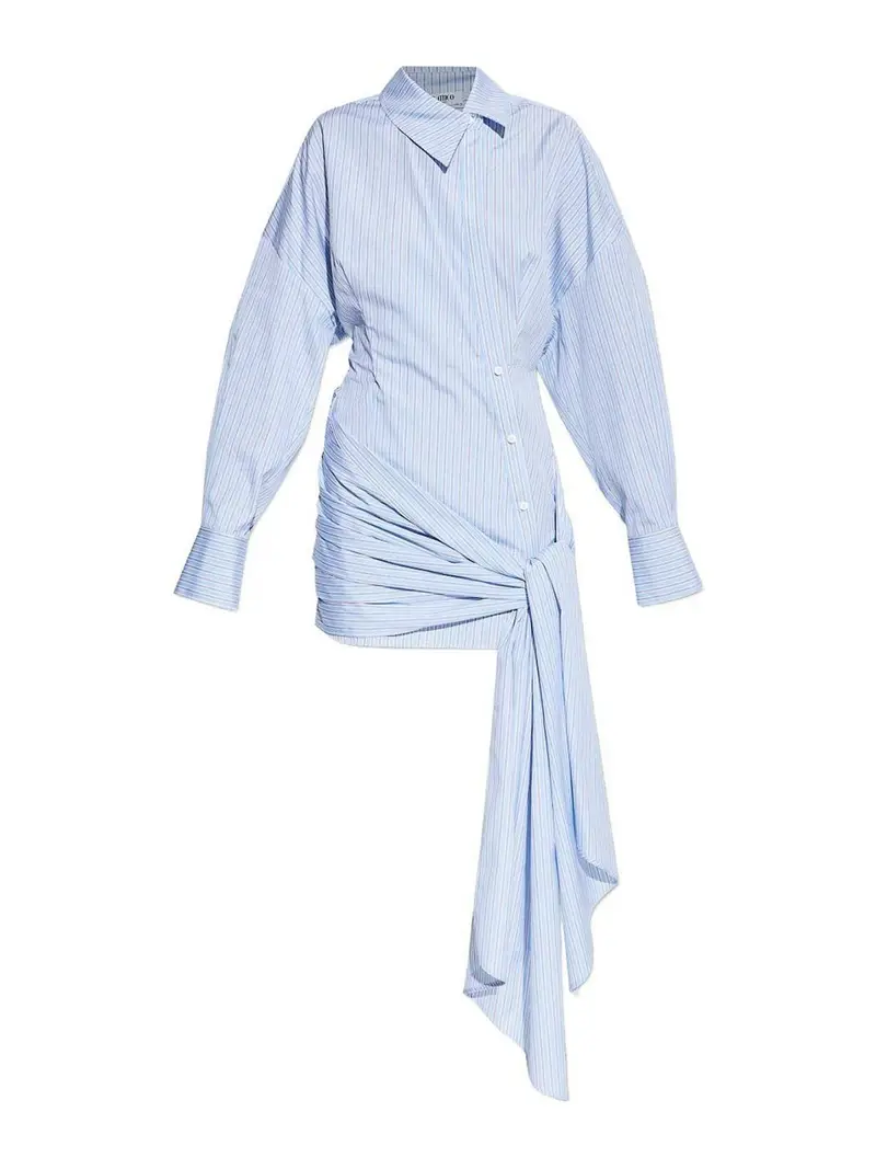 The Attico Vestito Corto A Righe Blu