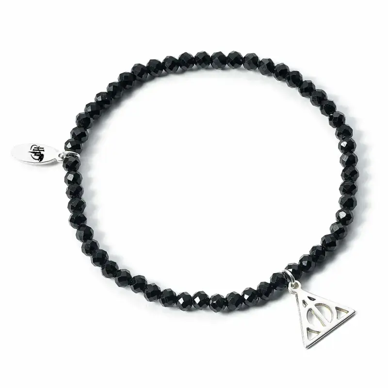 The Carat Shop Braccialetto charm con perle nere le reliquie della morte donna Harry Potter Noir
