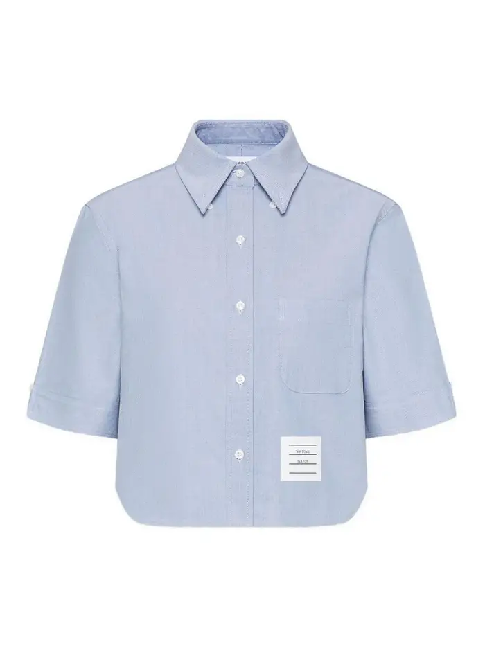 Thom Browne Camicia corta in cotone Blu