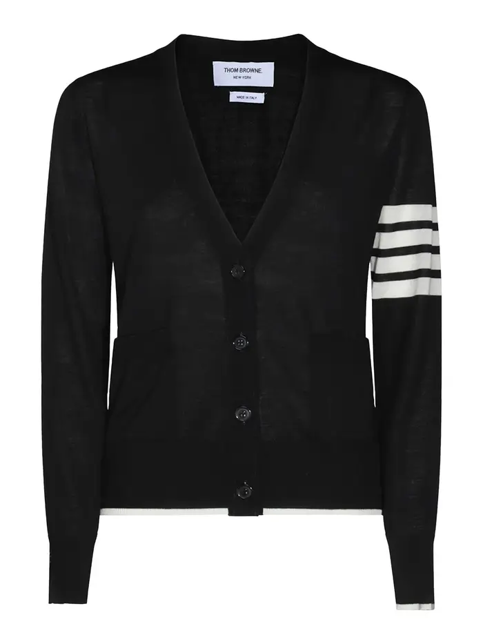 Thom Browne Cardigan in lana nera Nero
