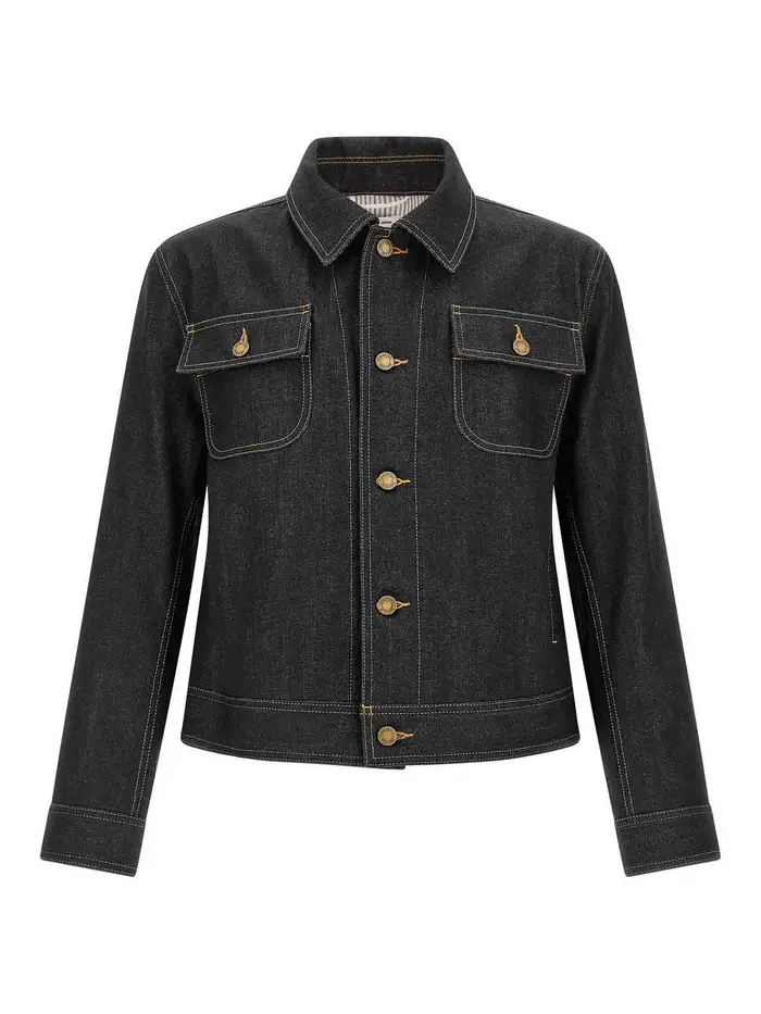 Thom Browne Giacca in denim con cimosa giapponese Blu