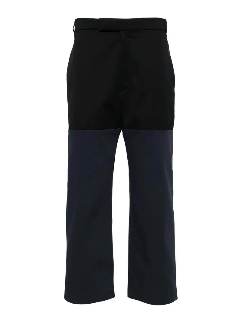 Thom Browne Pantaloni combo a gamba dritta destrutturati Blu scuro