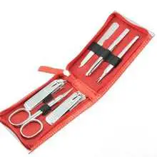 Three seven Set manicure rosso - 6 attrezzi