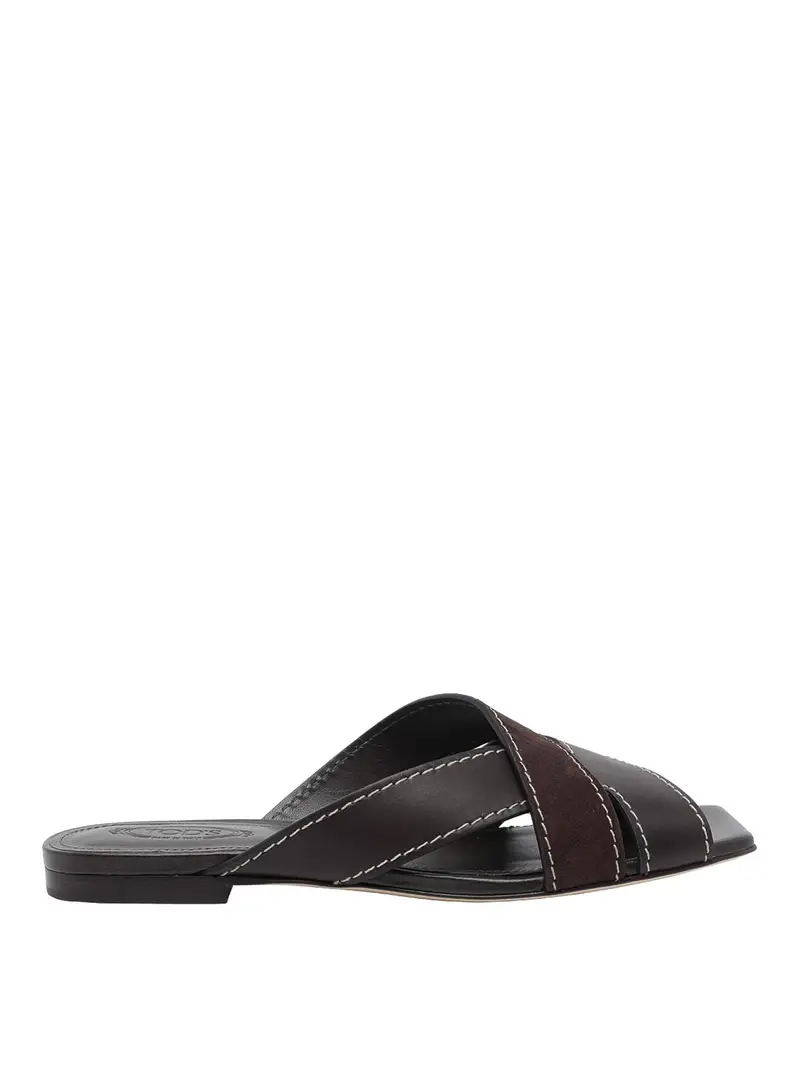 TOD'S Sandali piatti Marrone 4185588