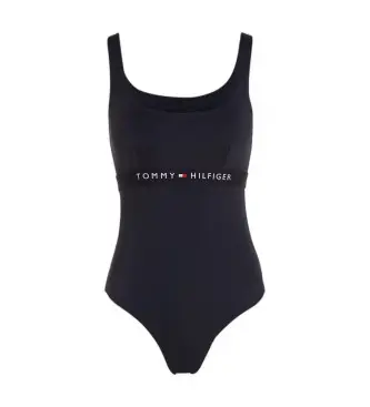 per donna UW0UW04126 Costume da bagno a quadri blu navy (XL), Beachwear, Sostenibile, Nylon riciclato