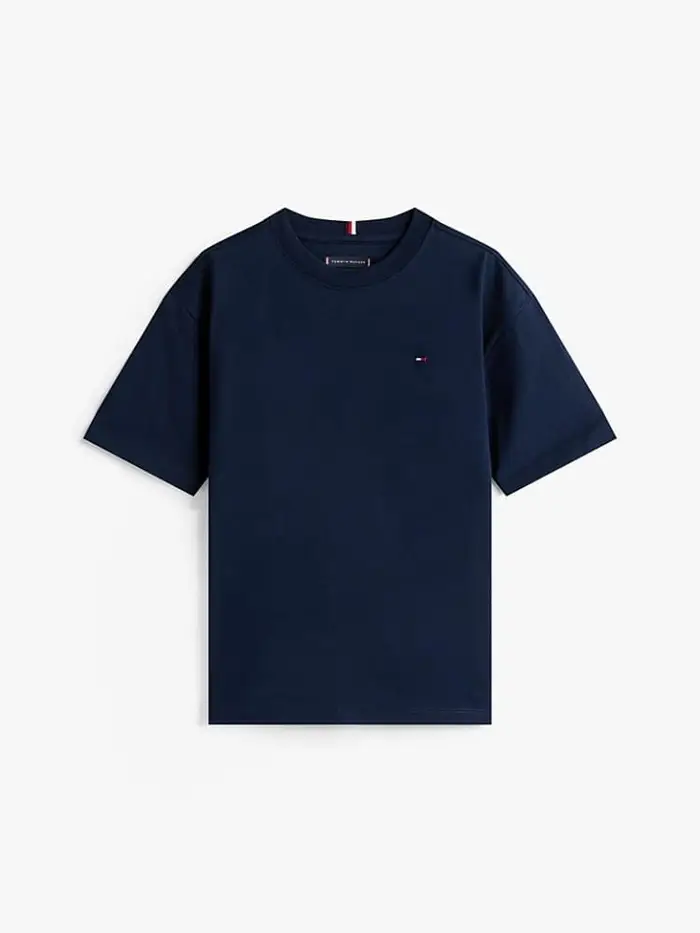 t-shirt kids/junior iconica blu con bandierina ricamata