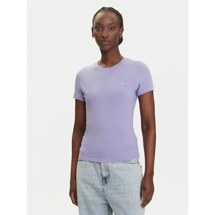 T-shirt Linear DW0DW21164 Viola Slim Fit