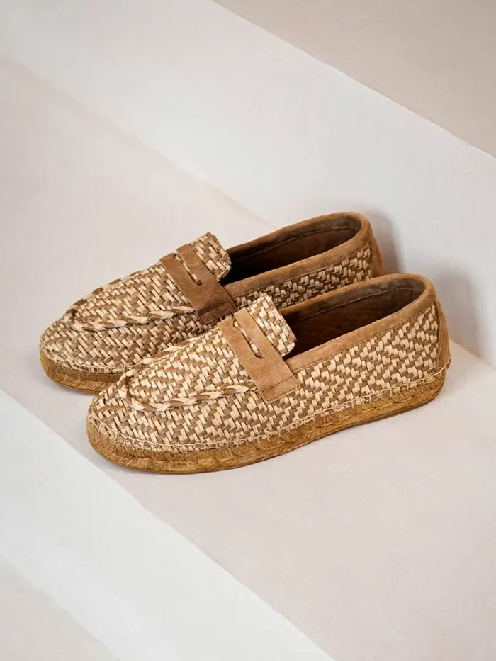 TONI PONS Espadrille con mocassin da uomo in pelle intrecciata | OSOR80 NATURAL