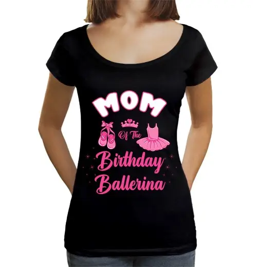 Tostadora T-shirt da donna scollo amplio Loose Fit mamma della ballerina del compleanno