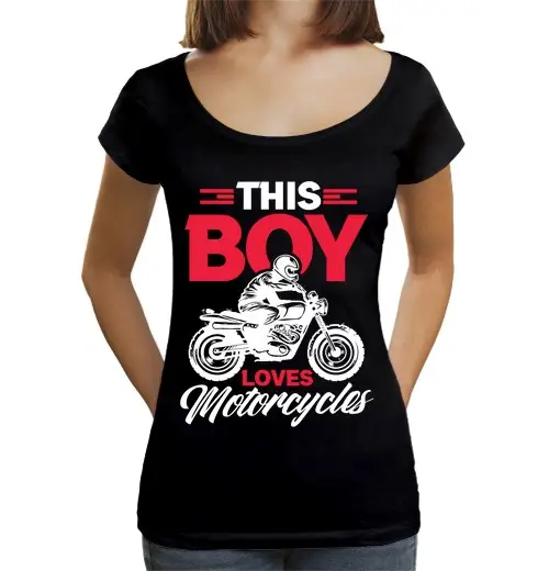 Tostadora T-shirt da donna scollo amplio Loose Fit moto da cross ragazzo divertente