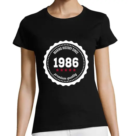 Tostadora T-shirt donna taglio classico maniche corte rendendo history dal 1986