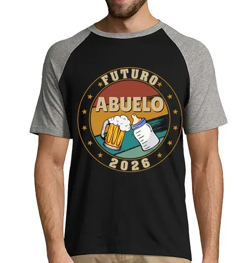 Tostadora T-shirt uomo, manica corta, stile baseball futuro nonno 2026 annunciare gravitanza