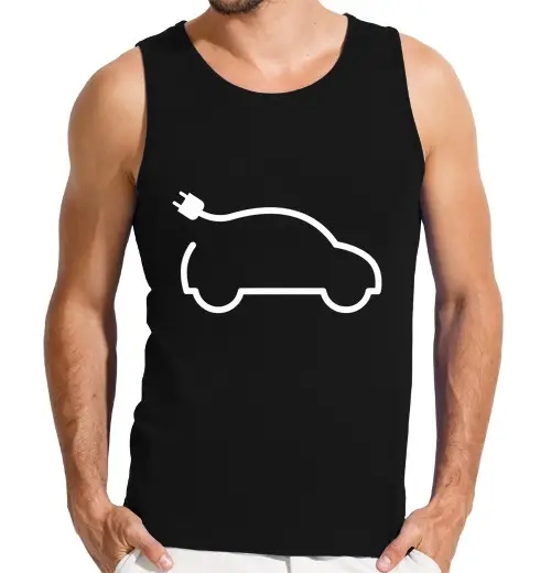Tostadora T-shirt uomo senza maniche auto elettrica minimalista
