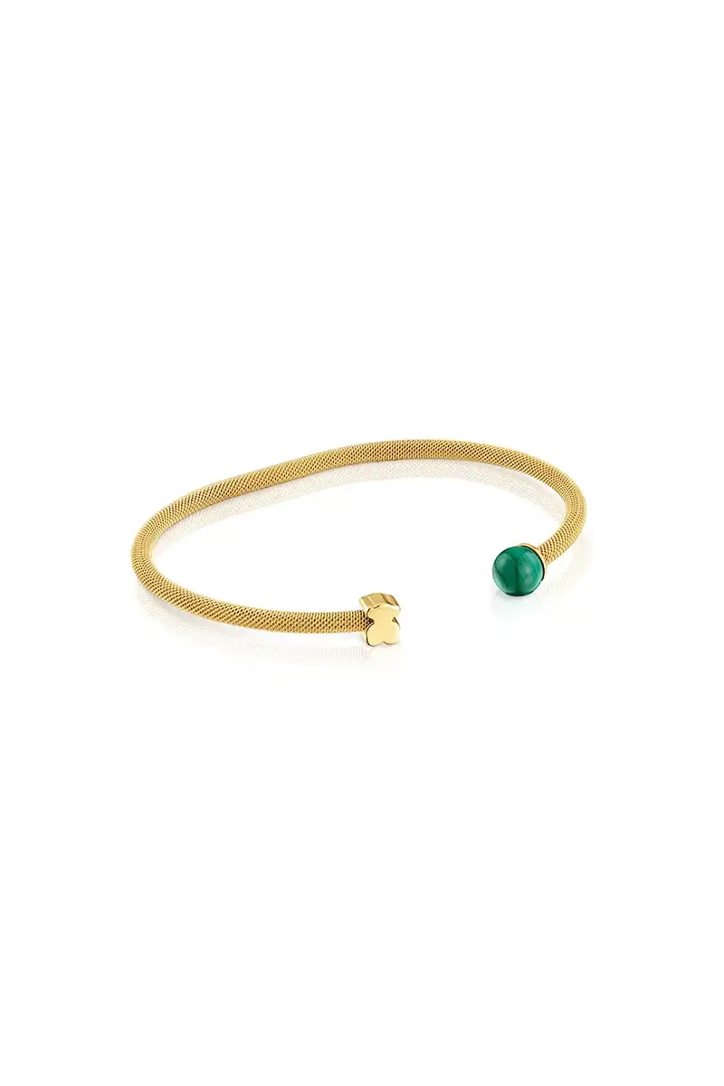 Tous bracciale placcato oro con malachite ICON MESH