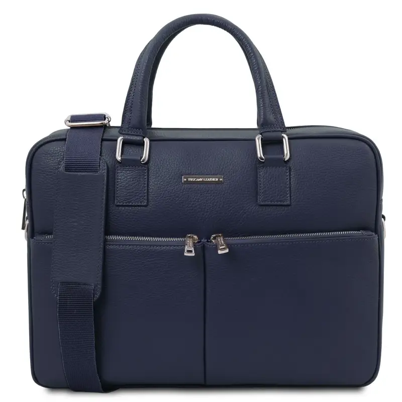 Tuscany Leather Borsa porta computer in pelle Blu scuro