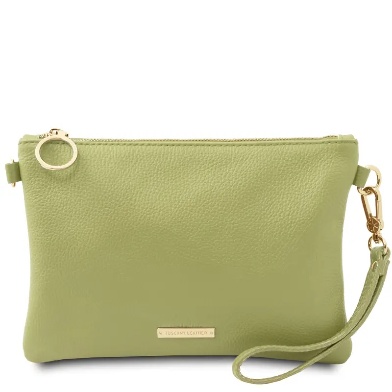 Tuscany Leather Pochette in pelle morbida Verde Lime