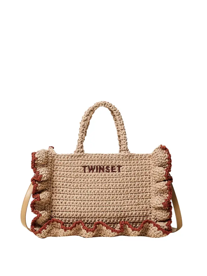 borsa a tracolla twin set da donna - beige
