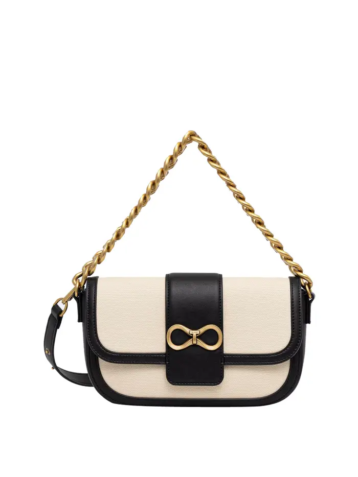 borsa a tracolla twin set da donna - nero bianco
