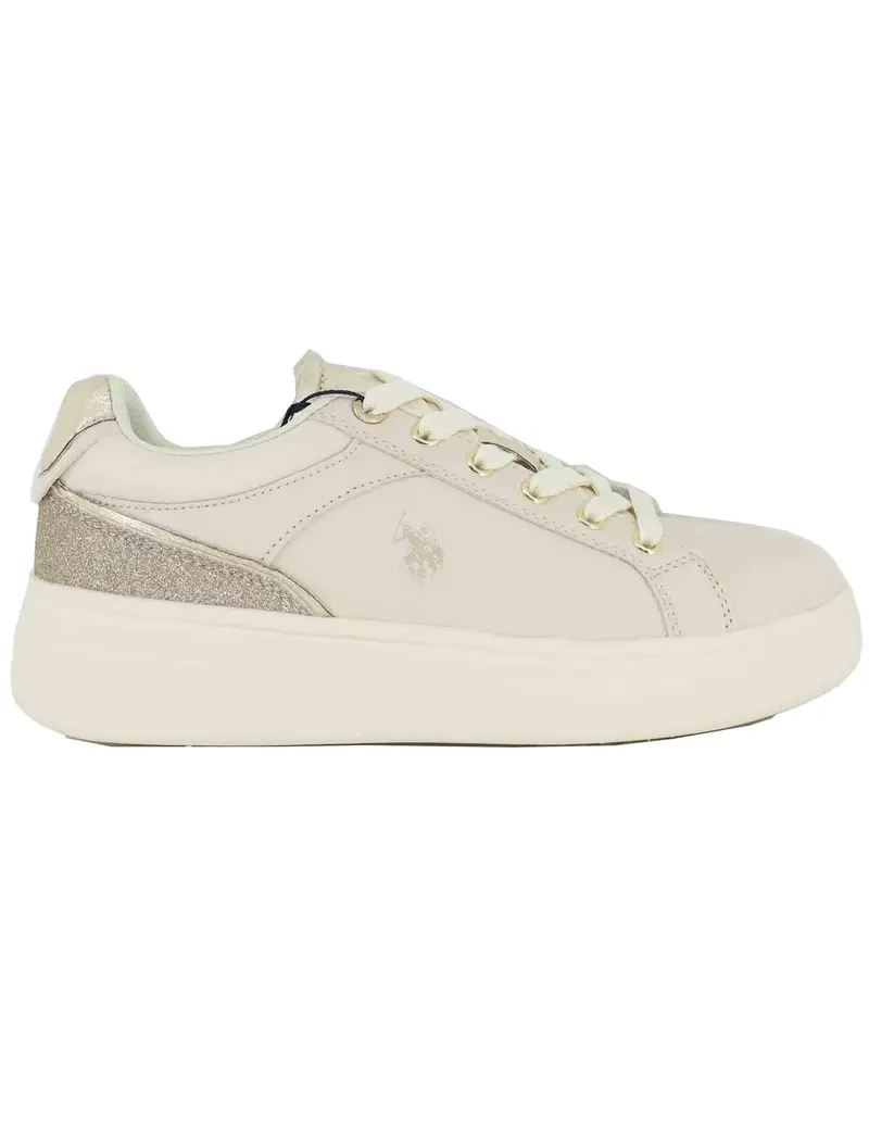 U S Polo Assn Sneakers donna in eco pelle beige Donna CODY015 LBE009