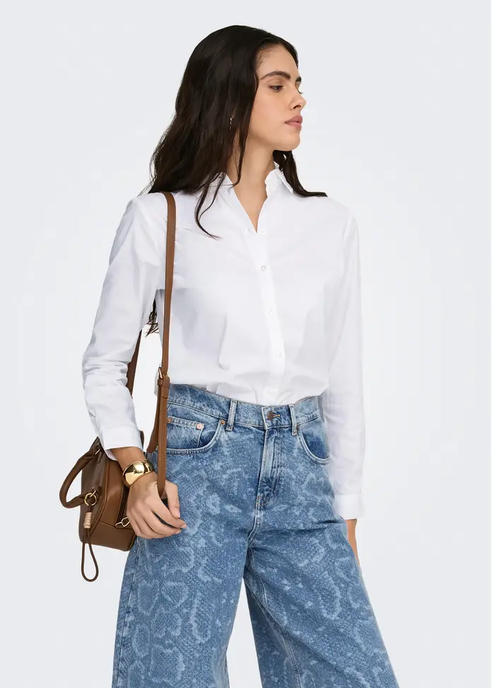 Camcia Regular Fit, Donna, Bianco