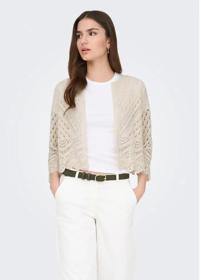 Cardigan In Maglia, Unisex, Beige