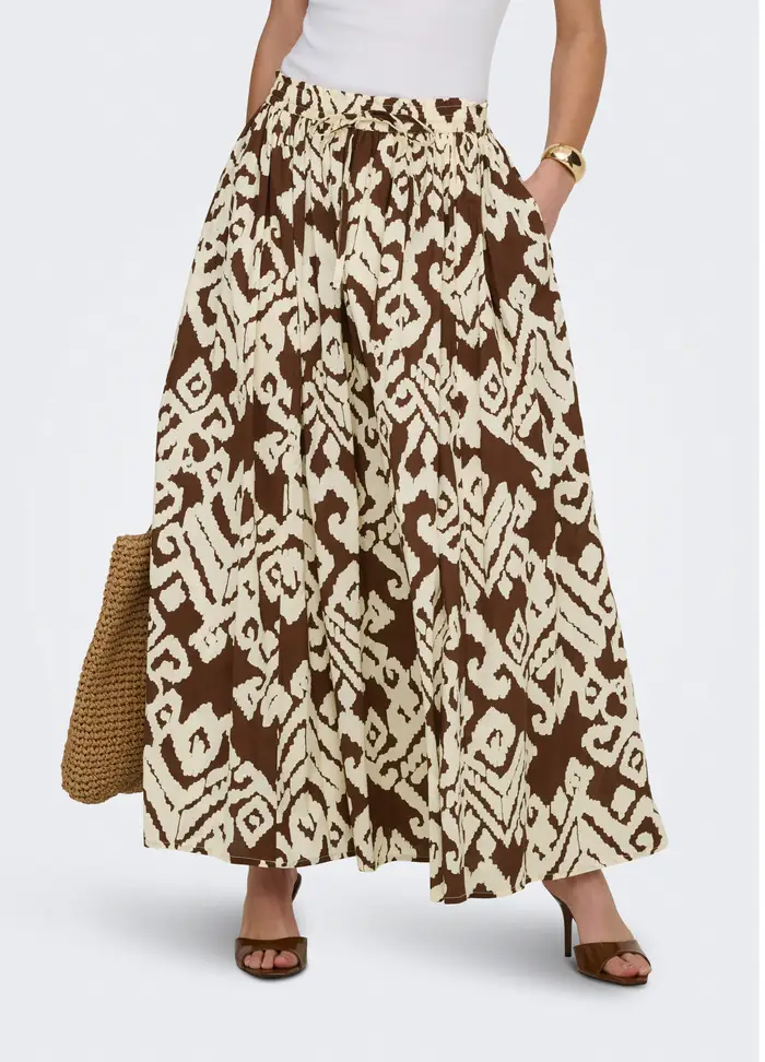 Gonna Lunga, Unisex, Bianco/Marrone