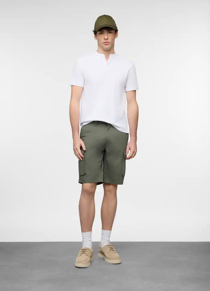 UPIM HB Bermuda Cargo In Twill Di Cotone Uomo, Verde muschio