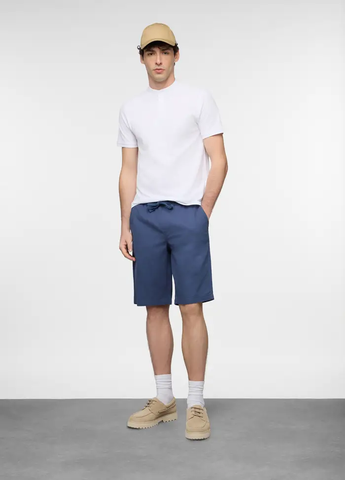 UPIM HB Bermuda Chino In Twill Di Cotone Uomo, Blu Bluette
