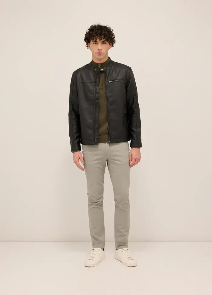 UPIM HB Giacca Biker In Ecopelle Uomo, Nero