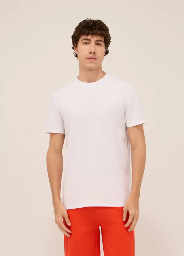 UPIM HB T-shirt Girocollo In Piquet Uomo, Unisex, Bianco