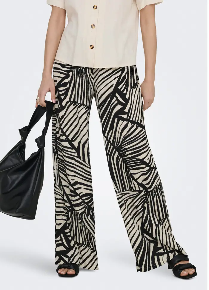 Pantaloni Loose Fit, Unisex, Nero/Bianco