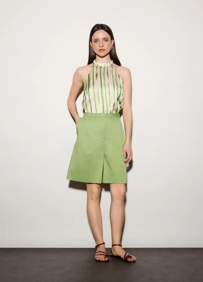 Pantaloni Over Fit Misto Lino Donna, Unisex, Marrone cioccolato