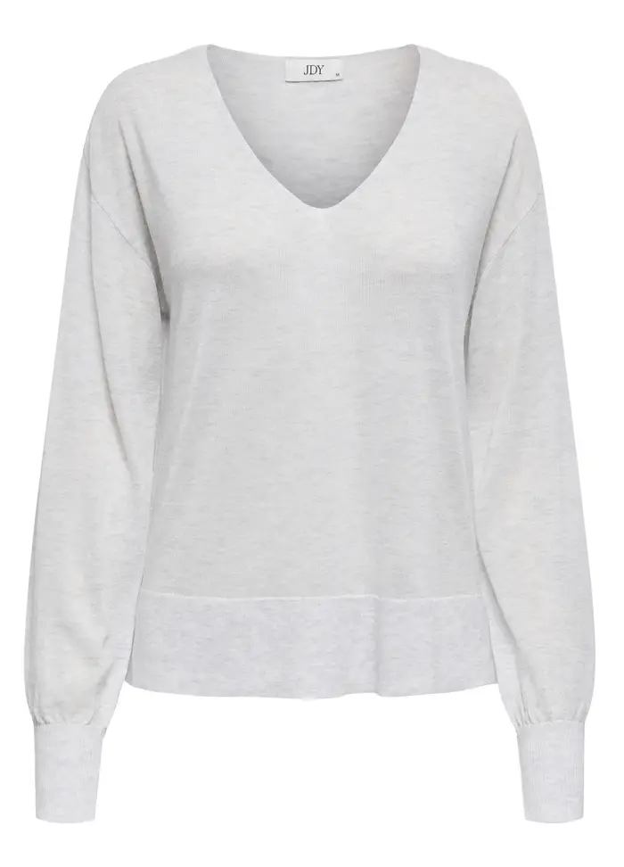 Pullover Con Scollo A V, Unisex, Grigio chiaro