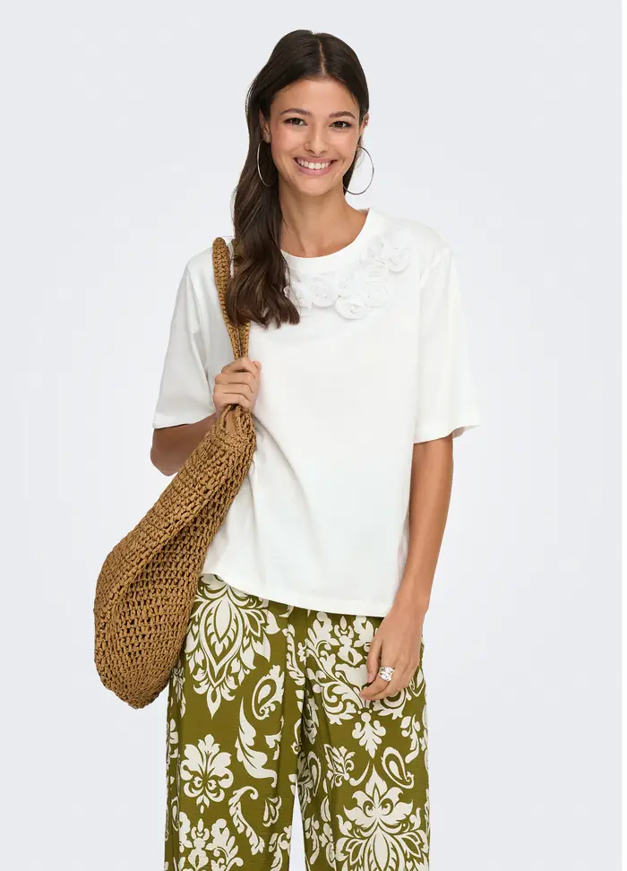 T-shirt Relaxed Fit, Unisex, Bianco