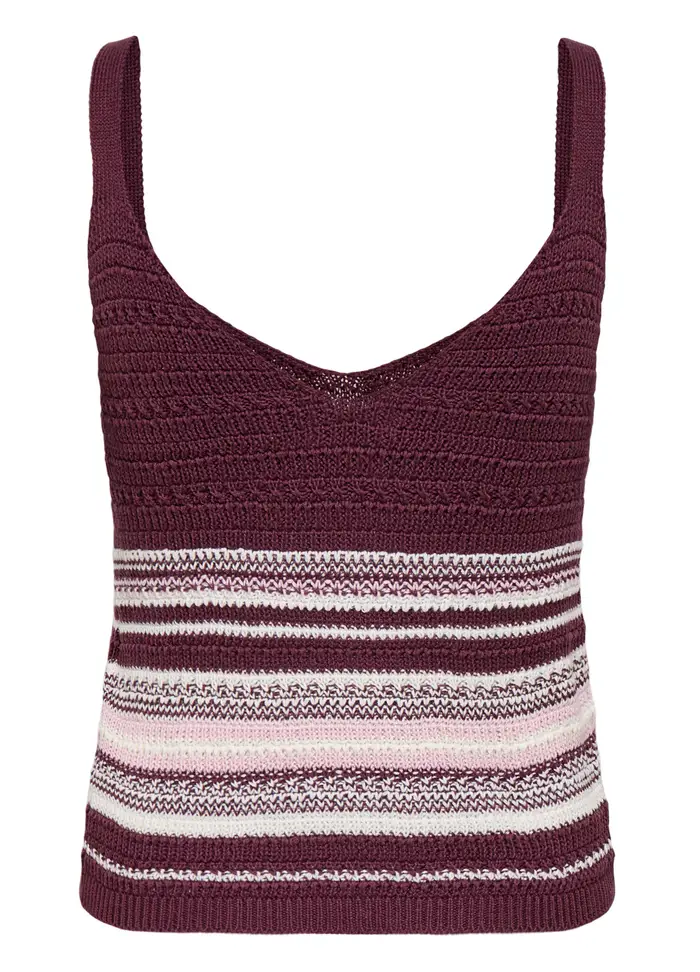 Top In Maglia Con Scollo A V, Unisex, Rosso bordeaux