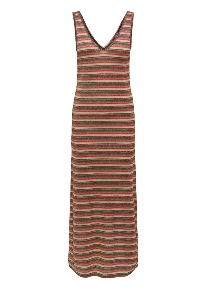 Vestito Lungo Con Scollo A V, Unisex, Rosso bordeaux