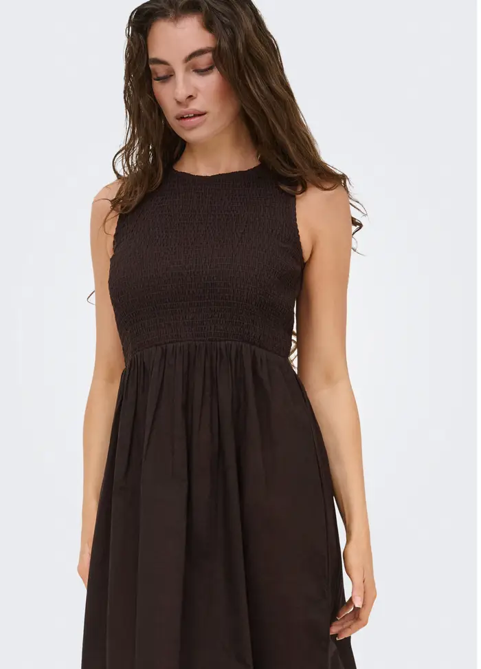 Vestito Midi, Unisex, Marrone cioccolato