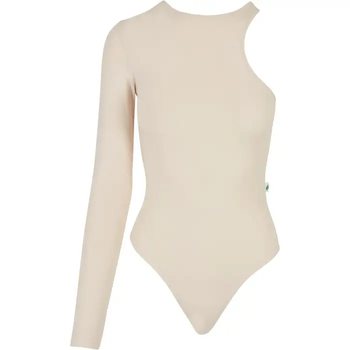 Body asimmetrico da donna Urban Classics Organic Stretch GT Blanc