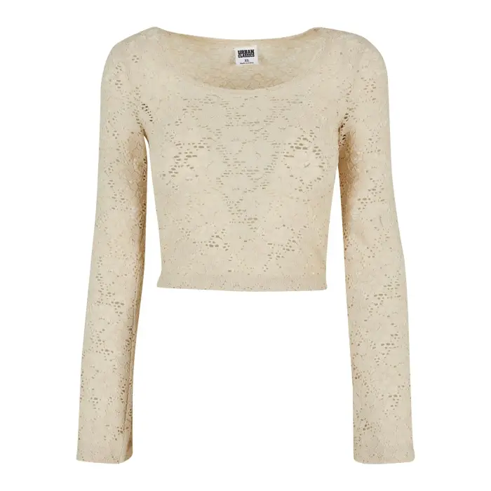 Camicia da donna in pizzo a maniche lunghe Urban Classics Beige