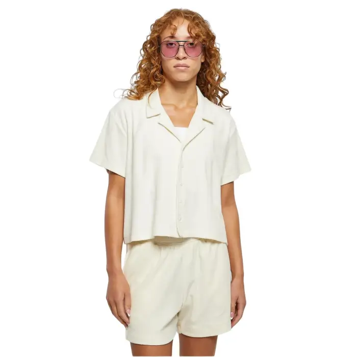 Camicia da donna Urban Classics Towel Resort Blanc