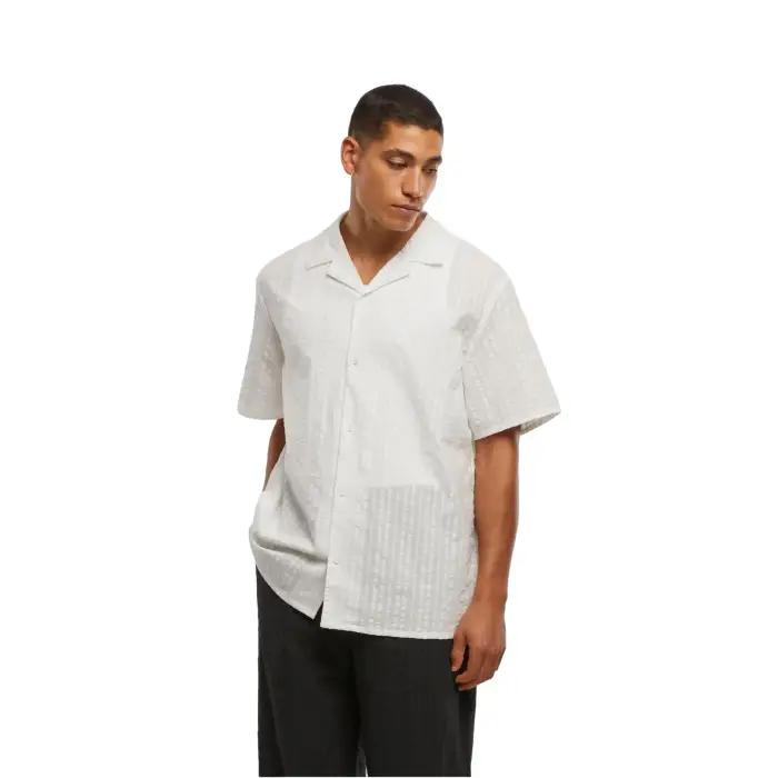 Camicia Urban Classics Seersucker Blanc