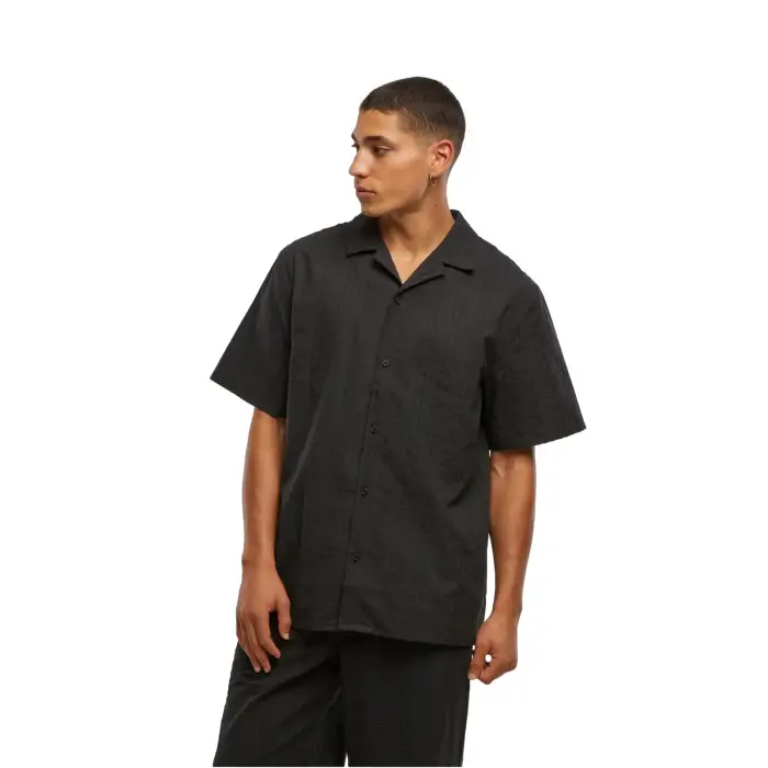 Camicia Urban Classics Seersucker Noir