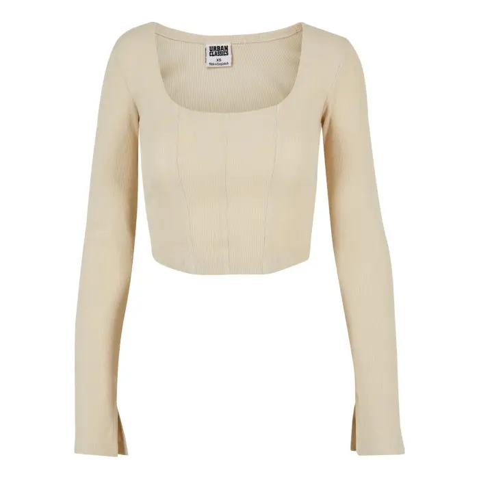 Crop top donna a maniche lunghe Urban Classics Blanc