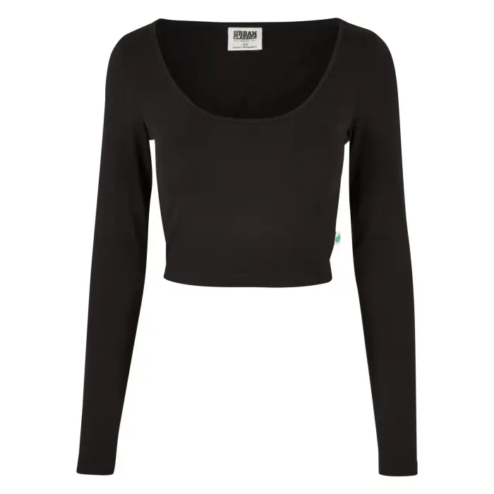 Crop top donna a maniche lunghe Urban Classics Organic Noir